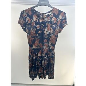 PERUVIAN‎ CONNECTION Sketchbook Dress Cotton Lycra Floral Print Size S